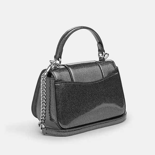 Túi Đeo Chéo Nữ Coach Lysa Top Handle Bag In Signature Silver/Gunmetal CO961 Màu Xám Bạc - Túi xách - Vua Hàng Hiệu