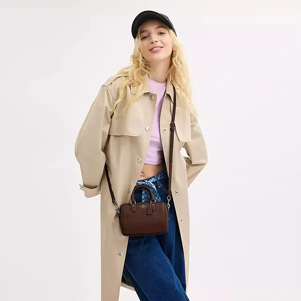 Túi Đeo Chéo Nữ Coach Mini Rowan Crossbody Bag Maple CW328 Màu Nâu