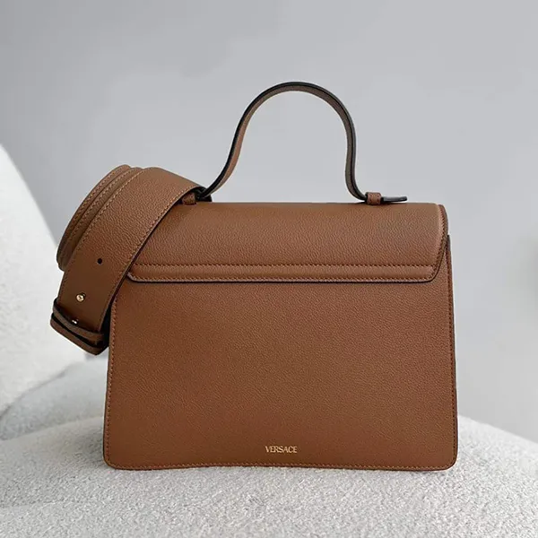 Túi Đeo Chéo Nữ Versace La Medusa Top Handbag Màu Nâu