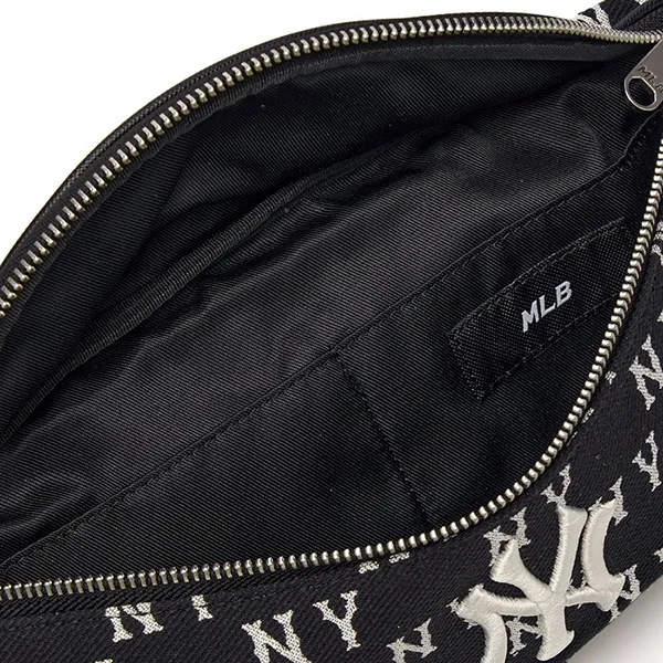 Túi Đeo Hông MLB Korea Classic Mono Jacquard Hip Sack New York Yankees Black 3AHSM014N-50BKS Màu Đen