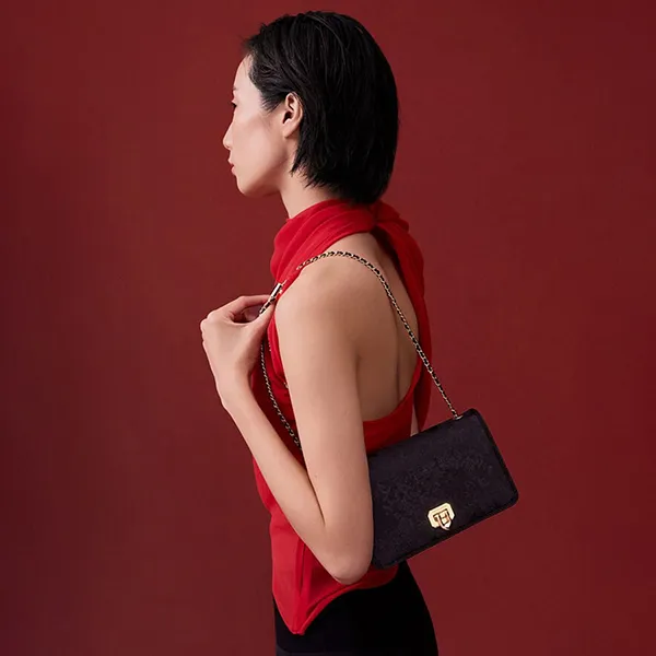 Túi Đeo Vai Nữ Charles & Keith CNK Jacquard Mini Shoulder Bag Black CK2-00681180 Màu Đen