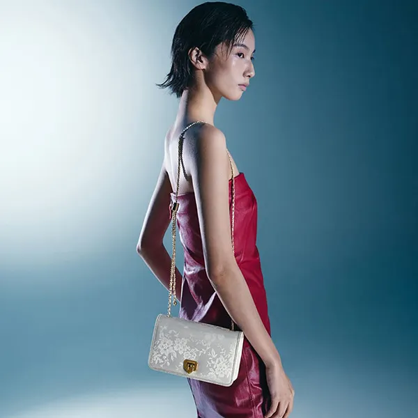Túi Đeo Vai Nữ Charles & Keith CNK Jacquard Mini Shoulder Bag Cream CK2-00681180 Màu Trắng Kem