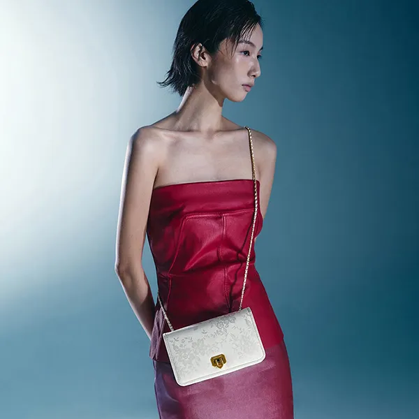 Túi Đeo Vai Nữ Charles & Keith CNK Jacquard Mini Shoulder Bag Cream CK2-00681180 Màu Trắng Kem