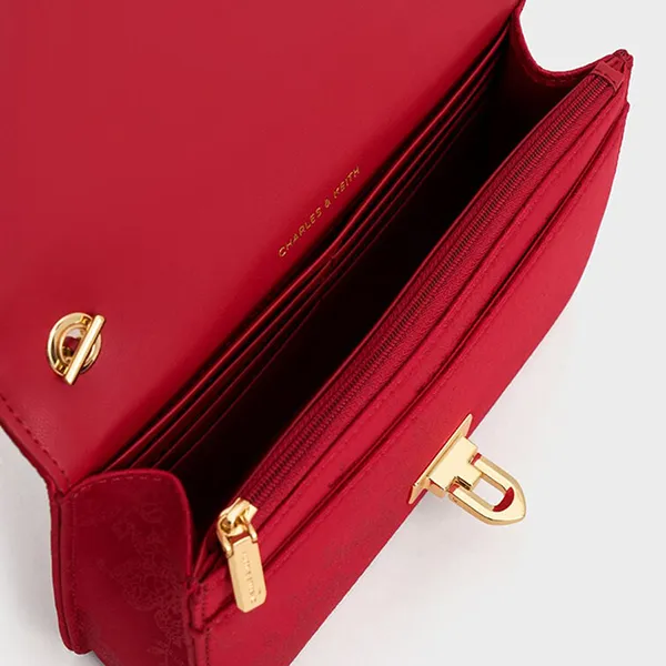 Túi Đeo Vai Nữ Charles & Keith CNK Jacquard Mini Shoulder Bag Crimson Red CK2-00681180 Màu Đỏ