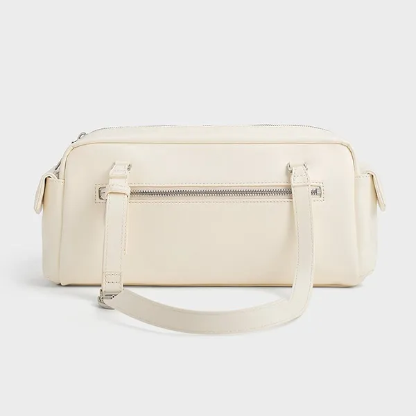 Túi Đeo Vai Nữ Charles & Keith CNK Rachel Elongated Multi-Pocket Shoulder Bag CK2-20160187 Cream Màu Kem - Túi xách - Vua Hàng Hiệu