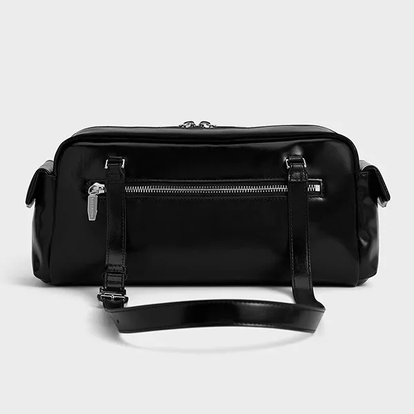 Túi Đeo Vai Nữ Charles & Keith CNK Rachel Elongated Multi-Pocket Shoulder Bag CK2-20160187 Noir Màu Đen