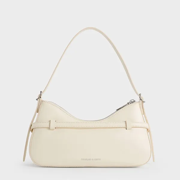 Túi Đeo Vai Nữ Charles & Keith CNK Sloane Shoulder Bag CK2-20671702 Cream Màu Kem
