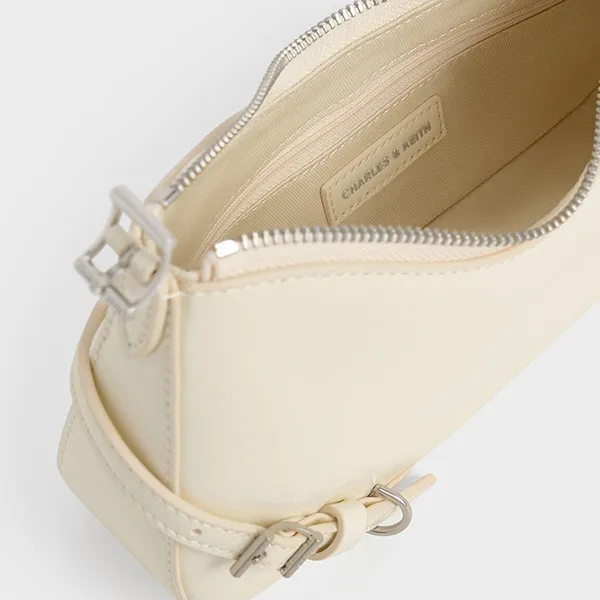Túi Đeo Vai Nữ Charles & Keith CNK Sloane Shoulder Bag CK2-20671702 Cream Màu Kem