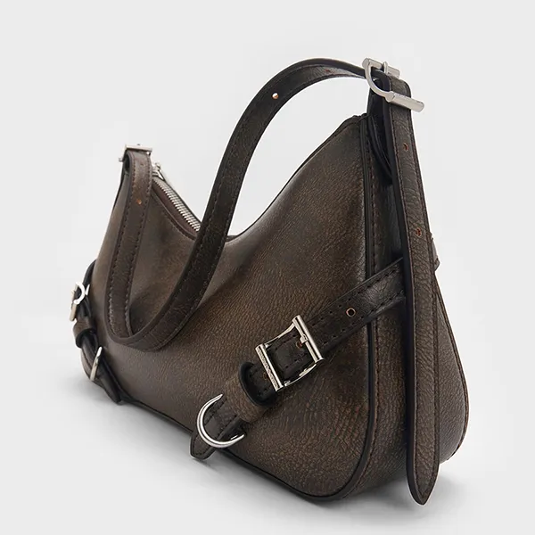 Túi Đeo Vai Nữ Charles & Keith CNK Sloane Shoulder Bag CK2-20671702 Dark Brown Màu Nâu Đậm