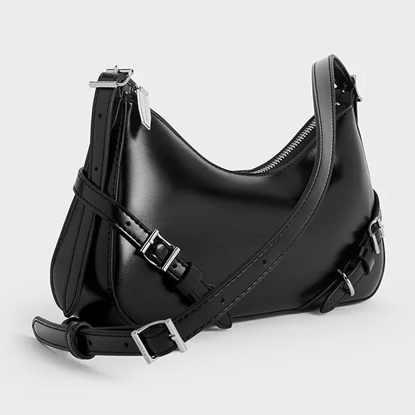 Túi Đeo Vai Nữ Charles & Keith CNK Sloane Shoulder Bag CK2-20671702 Noir Màu Đen