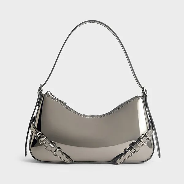 Túi Đeo Vai Nữ Charles & Keith CNK Sloane Shoulder Bag CK2-20671702 Pewter Màu Xám Bạc - Túi xách - Vua Hàng Hiệu