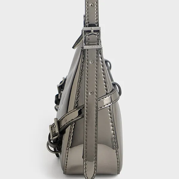 Túi Đeo Vai Nữ Charles & Keith CNK Sloane Shoulder Bag CK2-20671702 Pewter Màu Xám Bạc - Túi xách - Vua Hàng Hiệu
