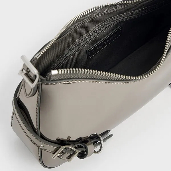 Túi Đeo Vai Nữ Charles & Keith CNK Sloane Shoulder Bag CK2-20671702 Pewter Màu Xám Bạc - Túi xách - Vua Hàng Hiệu