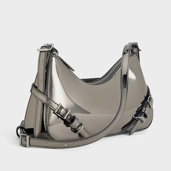 Túi Đeo Vai Nữ Charles & Keith CNK Sloane Shoulder Bag CK2-20671702 Pewter Màu Xám Bạc - Túi xách - Vua Hàng Hiệu