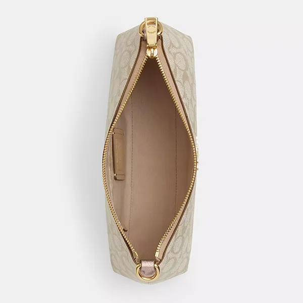 Túi Đeo Vai Nữ Coach Charlotte Shoulder Bag In Signature Canvas CX580 Im/Champagne Multi Màu Be