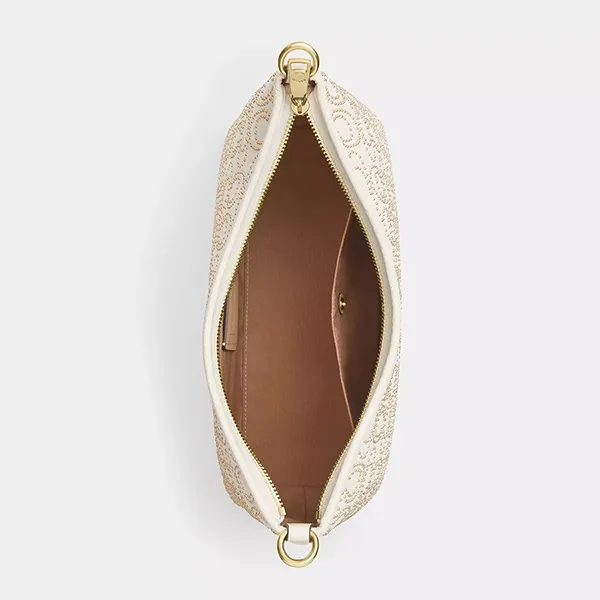Túi Đeo Vai Nữ Coach Laurel Shoulder Bag With Signature Rivets CX258 Gold/Chalk Màu Trắng - Túi xách - Vua Hàng Hiệu