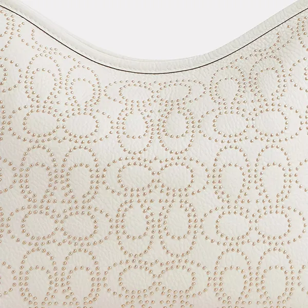 Túi Đeo Vai Nữ Coach Laurel Shoulder Bag With Signature Rivets CX258 Gold/Chalk Màu Trắng - Túi xách - Vua Hàng Hiệu