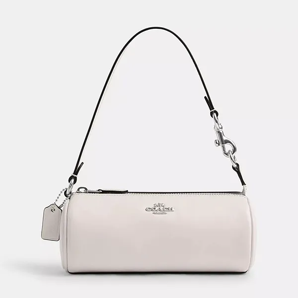 Túi Đeo Vai Nữ Coach Nolita Barrel Bag CR830 Silver/Chalk Màu Trắng
