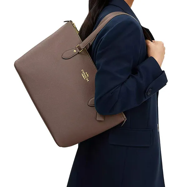 Túi Tote Nữ Coach Gallery Tote Bag In Signature Canvas CV402 Màu Nâu