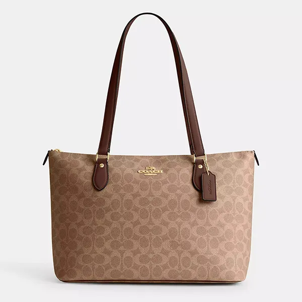 Túi Tote Nữ Coach Gallery Tote Bag In Signature Canvas CW381 Gold/Tan/Brown Màu Nâu - Túi xách - Vua Hàng Hiệu