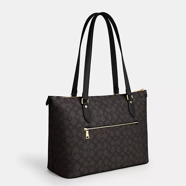 Túi Tote Nữ Coach Gallery Tote Bag In Signature Canvas CW381 Gold/Walnut/Black Màu Nâu Đen - Túi xách - Vua Hàng Hiệu
