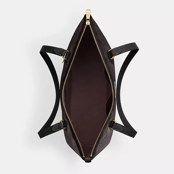 Túi Tote Nữ Coach Gallery Tote Bag In Signature Canvas CW381 Gold/Walnut/Black Màu Nâu Đen - Túi xách - Vua Hàng Hiệu
