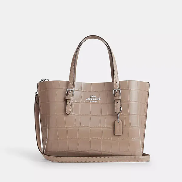 Túi Tote Nữ Coach Mollie Bag 25 CW017 Silver/Stone Màu Be Đậm
