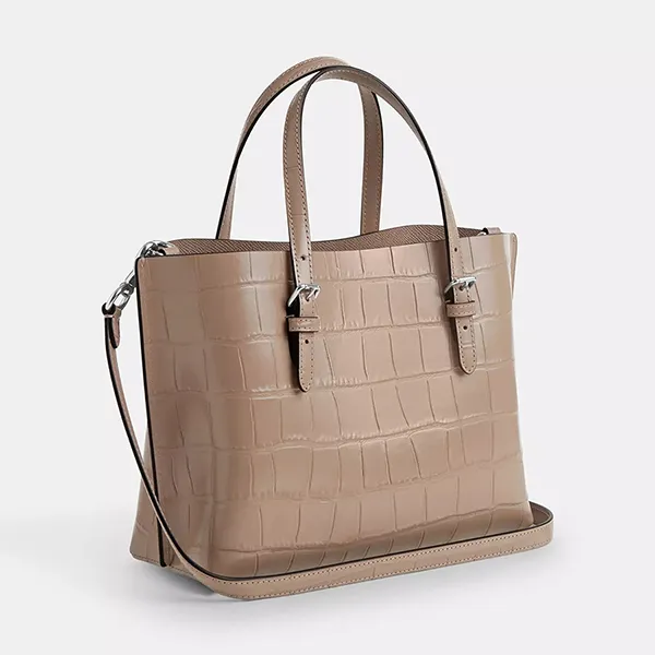 Túi Tote Nữ Coach Mollie Bag 25 CW017 Silver/Stone Màu Be Đậm