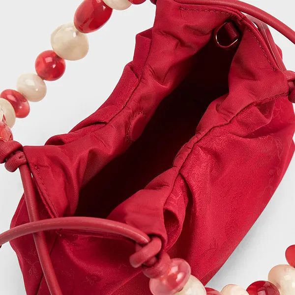Túi Xách Nữ Charles & Keith CNK Aviary Jacquard Beaded Handle Bag Crimson Red CK2-10271515 Màu Đỏ - Túi xách - Vua Hàng Hiệu