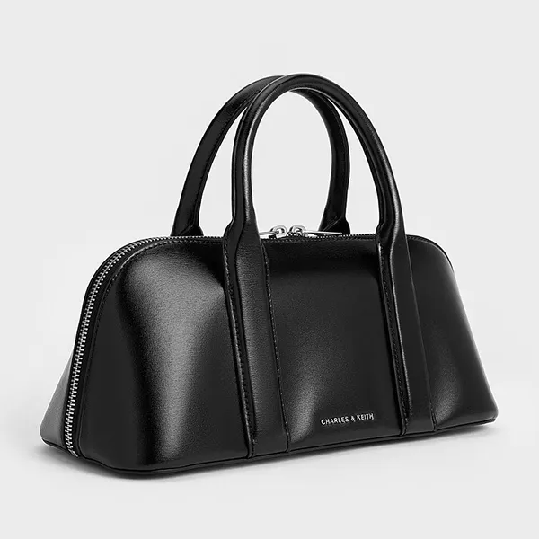 Túi Xách Tay Nữ Charles & Keith CNK Axel Bowling Bag CK2-30271439 Noir Màu Đen