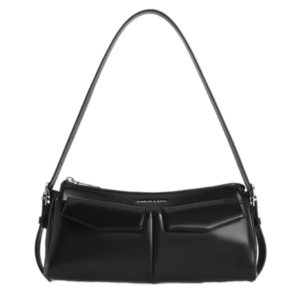 Túi Xách Tay Nữ Charles & Keith Rachel Pocket Chain Handle Bag CK2-20160191 Noir Màu Đen - Túi xách - Vua Hàng Hiệu