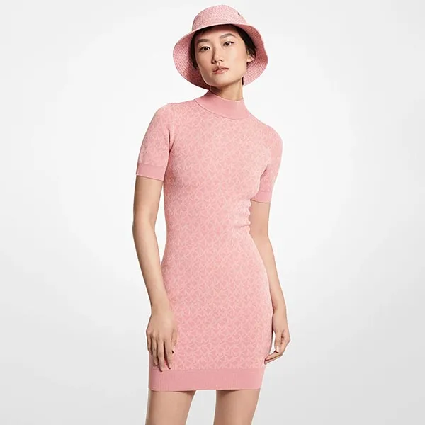 Váy Len Nữ Michael Kors MK Short-sleeved Knit Dress MS2812Z5KZ Màu Hồng Size L - Thời trang - Vua Hàng Hiệu