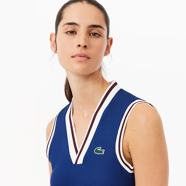Váy Nữ Lacoste Women's Piqué Tennis Dress With Removable Liner EF1031 PIM Màu Xanh Blue Size 38 - Thời trang - Vua Hàng Hiệu