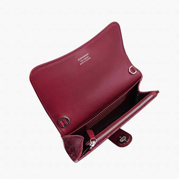 Ví Da Nữ Giovanni La Rinascita GWL0065-1LR Màu Đỏ Mận