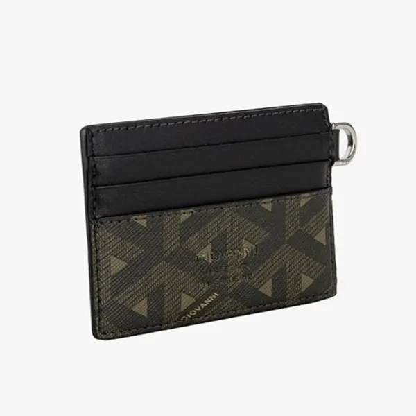 Ví Đựng Thẻ Nam Giovanni Card Wallet GCH0002-1 Màu Đen Phối Xanh Rêu