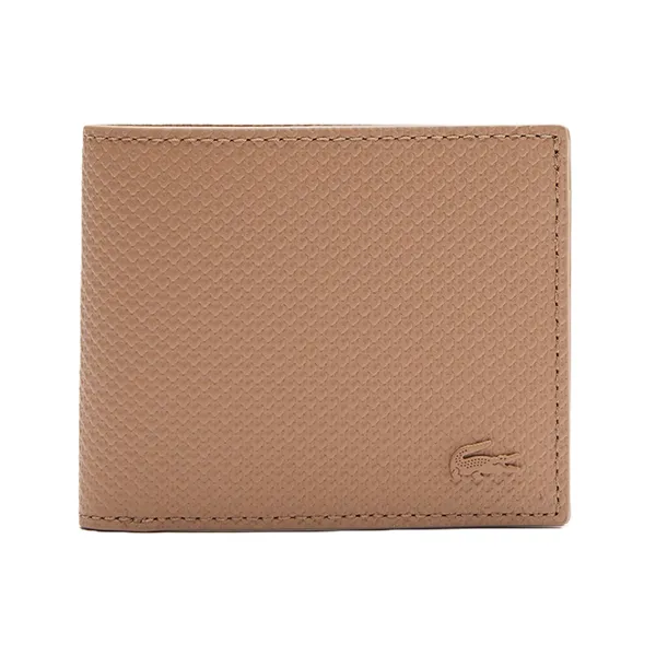 Ví Nam Lacoste Chantaco Piqué Leather 3 Card Wallet NH2824CE J07 Club Màu Nâu