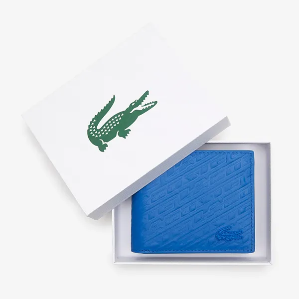 Ví Nam Lacoste Logo Print Wallet NH4258FW L97 Màu Xanh Dương