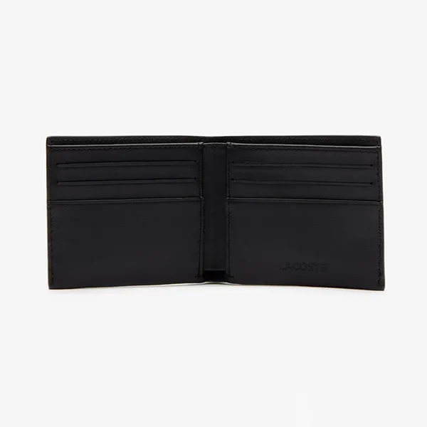 Ví Nam Lacoste Signature Small Leather NH2934IA 000 Màu Đen
