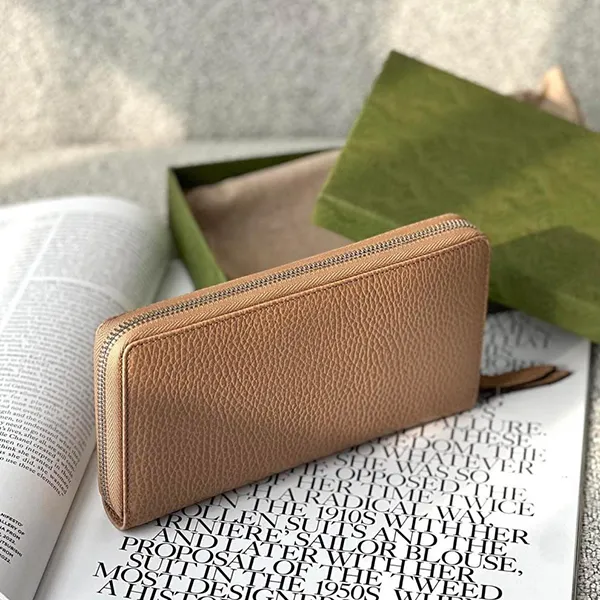 Ví Nữ Gucci GG Marmont Leather Round Long Wallet Màu Nude