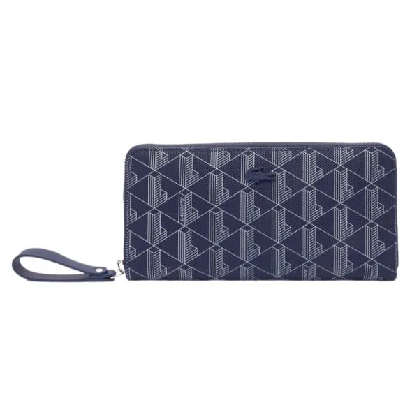 Ví Nữ Lacoste Large Zipped Monogram Billfold NF3958DG M83 Màu Xanh Navy - Túi xách - Vua Hàng Hiệu