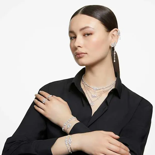 Vòng Đeo Tay Nữ Swarovski Una Angelic Tennis Bracelet Round Cut, Small, White, Rhodium Plated 5071173 Màu Trắng Bạc - Trang sức - Vua Hàng Hiệu