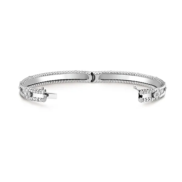 Vòng Đeo Tay Nữ Jewery Luxury Perlée Sweet Clovers 18K White Gold Bracelet Màu Vàng Trắng - Trang sức - Vua Hàng Hiệu