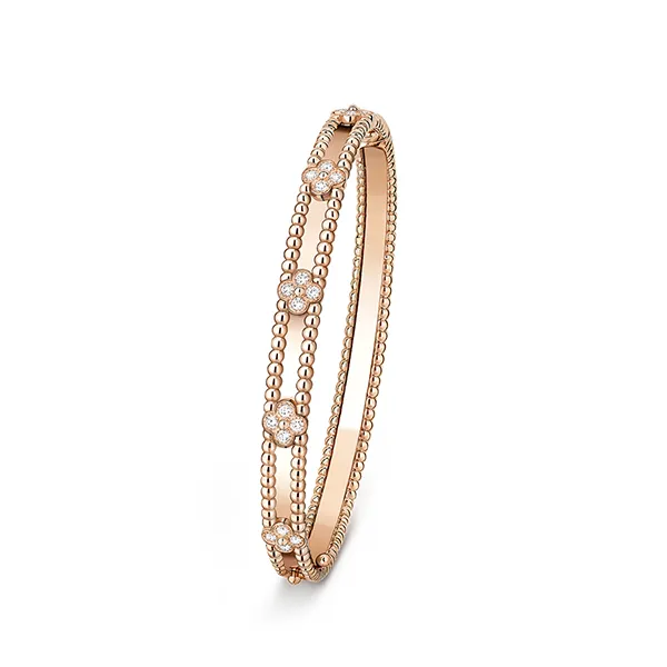 Vòng Đeo Tay Nữ Jewery Luxury Perlée Sweet Clovers Bracelet, Medium Model VCARP6X200 Màu Vàng Hồng - Trang sức - Vua Hàng Hiệu