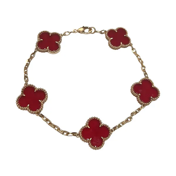 Vòng Đeo Tay Jewery Luxury Alhambra Carnelian Diamond Màu Vàng Hồng Size 15mm - Trang sức - Vua Hàng Hiệu