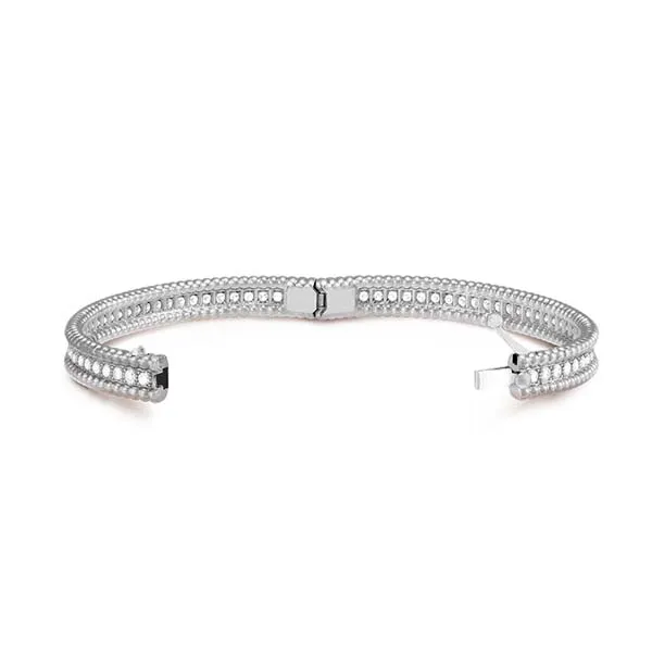 Vòng Đeo Tay Jewery Luxury Perlée Diamonds Bracelet, 1 Row, Extra Small Model VCARP27H00 Màu Bạc - Trang sức - Vua Hàng Hiệu