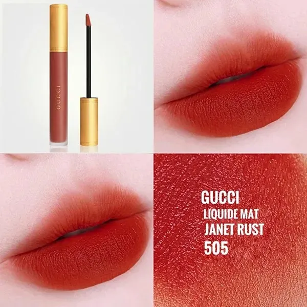 Son Kem Lì Gucci Rouge Liquid Matte 505 Janet Rust Màu Đỏ Đất - Son Môi - Vua Hàng Hiệu