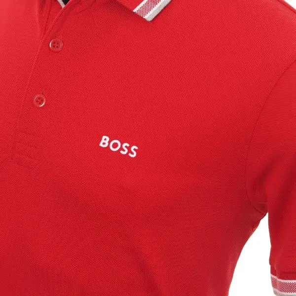 Áo Polo Nam Hugo Boss Paddy Polo Shirt In Cotton Piqué With Logo Undercollar 50469055 610 Màu Đỏ Size L