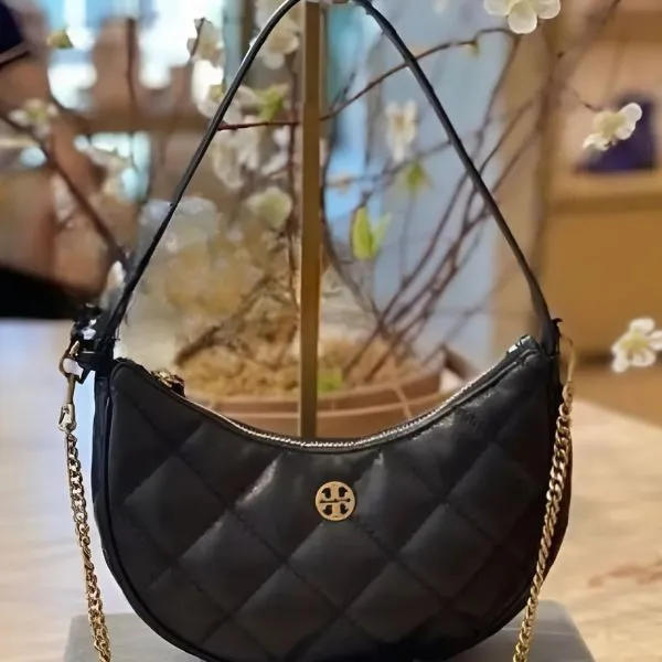 Túi Đeo Chéo Nữ Tory Burch Willa Mini Crescent Bag Leather Crossbody In Black 157742 Màu Đen - Túi xách - Vua Hàng Hiệu