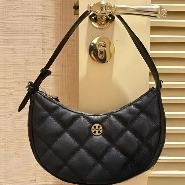Túi Đeo Chéo Nữ Tory Burch Willa Mini Crescent Bag Leather Crossbody In Black 157742 Màu Đen - Túi xách - Vua Hàng Hiệu
