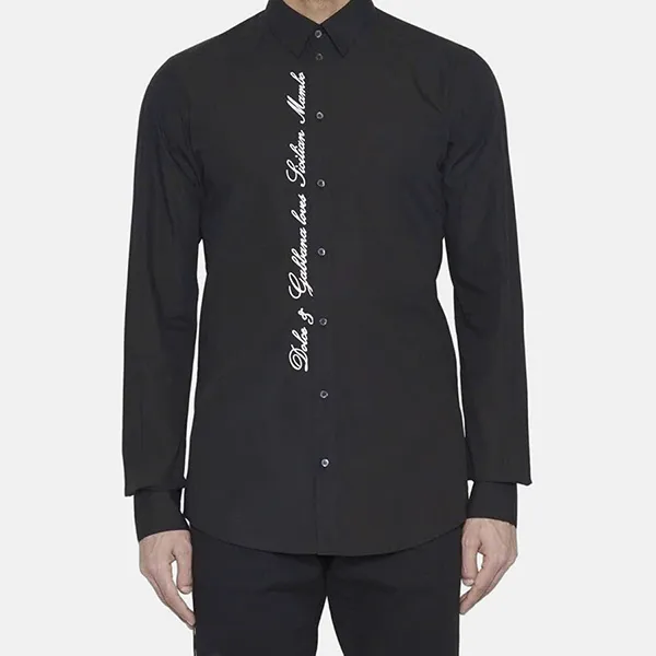 Áo Sơ Mi Nam Dolce & Gabbana D&G Shirt G5EJ0Z FU5K9 Màu Đen Size 39